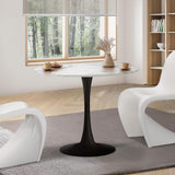 NNEED 90cm Dining Table Marble Tulip Shape White&Black