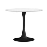 NNEED 90cm Dining Table Marble Tulip Shape White&Black