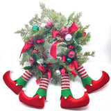 NNEOBA Christmas Wreath Santa Elves Hanging Hoop