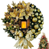 NNEOBA Christmas Wreath with Lantern and Large Bow