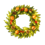 NNEOBA LED Christmas Wreath with Pine Cones & Berries