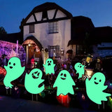 NNTM Illuminate Your Garden with 6 Luminous Ghost Yard Stakes! Elevate Your Halloween, Garden, and Outdoor Decor