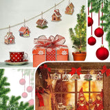 NNETM Wooden Christmas Ornaments: 15pcs Colorful Gingerbread Candy House Theme Festive Holiday