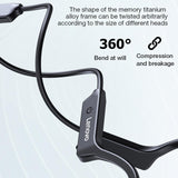 Waterproof Bone Conduction Bluetooth Earphones - Black-1915196847551549446