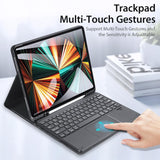 12.9 Ipad Pro Leather Case With Bluetooth Keyboard & Touchpad - Black-1915196648724762629