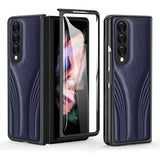 Embossed Folding Case For Samsung Galaxy Z Fold 4 - Blue-1915196526708264960
