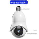 2.0Mp Wifi Light Bulb Camera With Motion Detection And Night Vision - White-1915196970067169281