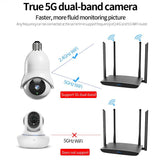 2.0Mp Wifi Light Bulb Camera With Motion Detection And Night Vision - White-1915196970067169284