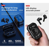 Pro Tws Wireless Bluetooth Earphones With Led Display - Black-1915196956444069894