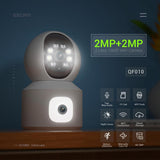 2Mp Dual Lens Dual Screen Wifi Camera With Two-Way Voice & Motion Detection - Surveillance-1915196527073169410