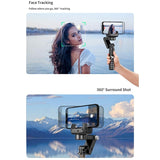 Desktop Gimbal Stabilizer With Fill Light And Selfie Stick - Black-1915196866568523782