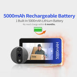 Smart Wifi Door Viewer With Wide-Angle Pir & Night Vision - 1080P 4.3 Inch Dingdong Photo White-1915196882695622665