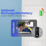 Smart Wifi Door Viewer With Wide-Angle Pir & Night Vision - 1080P 4.3 Inch Dingdong Photo - White-1915197132042801154