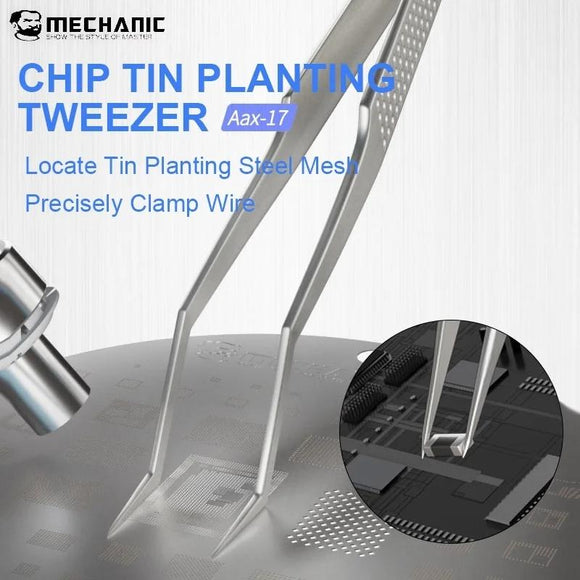 17 Non-Magnetic Stainless Steel Tweezer For Mechanics-1915197518757629953