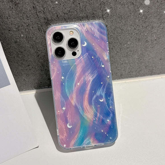 Blue Dream Starry Gradient Dual Layer Iphone 15 Acrylic Tpu Case-1915196658069671937