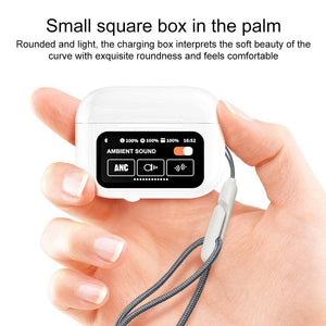 Wireless Bluetooth Earphone With Touch Screen & Noise Reduction - White-1915196825372069889