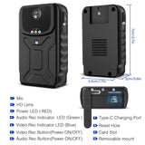 Portable Mini Camera - 1080P 140 Degree Wide Angle Black-1915196859333349378