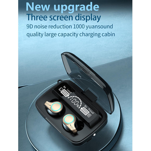 Waterproof Wireless Bluetooth 5.0 Earphones With Charging Box And Led Display-1915197074165600257