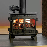 8-Blade Double Head Heat Powered Stove Fan - Aluminum-1915197037079564293