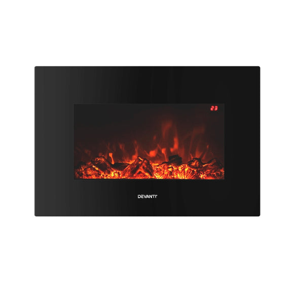 NNEDSZ Electric Fireplace Fire Heater 2000W Black