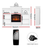 NNEDSZ Devanti 2000W Electric Fireplace Fire Heater White