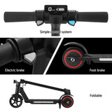 NNEDSZ Electric Scooter 130W 16KM/H LED Light Folding Portable Riding Commuter Black