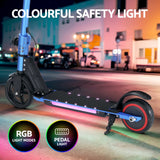 NNEDSZ Electric Scooter 130W 16KM/H LED Light Folding Portable Riding Commuter Blue