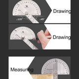 Stainless Steel Protractor With 0-145Mm Arm And 0-180 Degree Angle Measurement-1915197874174562306