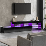 NNEED TV Cabinet RGB LED Gloss Black 220cm