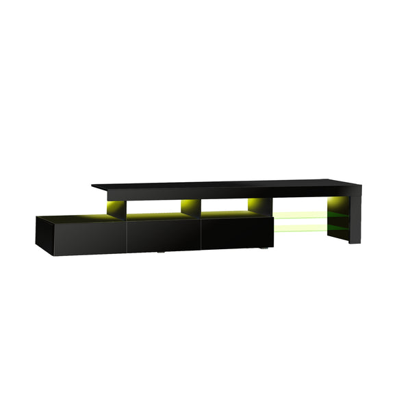 NNEED TV Cabinet RGB LED Gloss Black 220cm