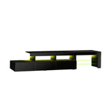 NNEED TV Cabinet RGB LED Gloss Black 220cm