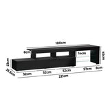 NNEED TV Cabinet RGB LED Gloss Black 220cm