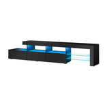 NNEED TV Cabinet RGB LED Gloss Black 220cm