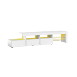 NNEED TV Cabinet RGB LED Gloss White 220cm