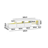 NNEED TV Cabinet RGB LED Gloss White 220cm