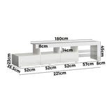 NNEED TV Cabinet RGB LED Gloss White 220cm