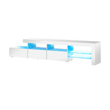 NNEED TV Cabinet RGB LED Gloss White 220cm