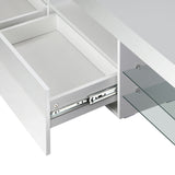 NNEED TV Cabinet RGB LED Gloss White 220cm