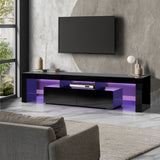 NNEED TV Cabinet LED RGB Gloss Black 180CM