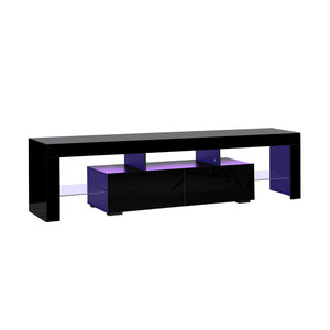 NNEED TV Cabinet LED RGB Gloss Black 180CM
