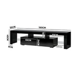 NNEED TV Cabinet LED RGB Gloss Black 180CM