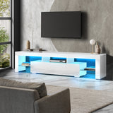 NNEED TV Cabinet LED RGB Gloss White 180CM