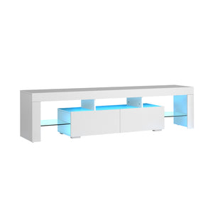 NNEED TV Cabinet LED RGB Gloss White 180CM
