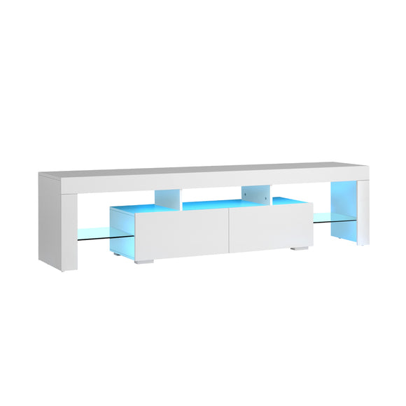 NNEED TV Cabinet LED RGB Gloss White 180CM