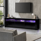 NNEED TV Cabinet RGB LED Gloss Black 180CM