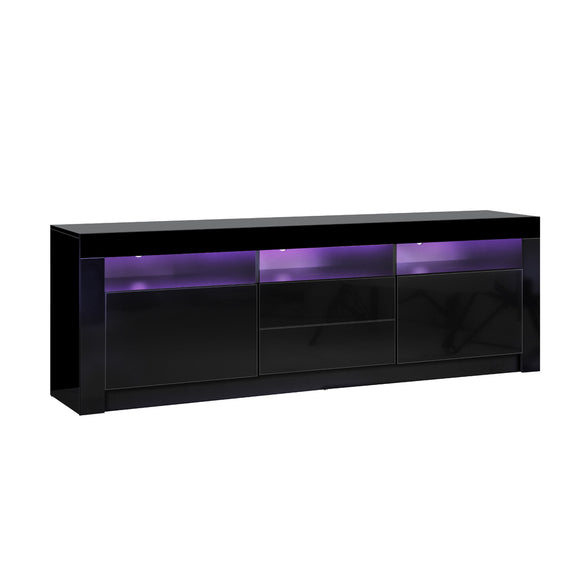 NNEED TV Cabinet RGB LED Gloss Black 180CM