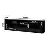 NNEED TV Cabinet RGB LED Gloss Black 180CM