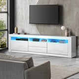 NNEED TV Cabinet RGB LED Gloss White 180CM