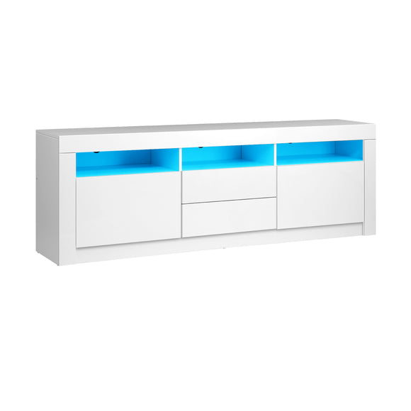 NNEED TV Cabinet RGB LED Gloss White 180CM