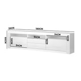 NNEED TV Cabinet RGB LED Gloss White 180CM